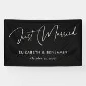 'Just Married' trouwauto banner - gepersonaliseerd (Horizontaal)