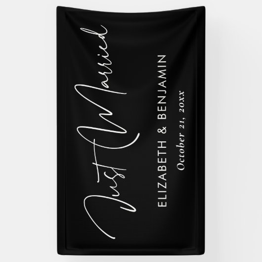 'Just Married' trouwauto banner - gepersonaliseerd (Verticaal)