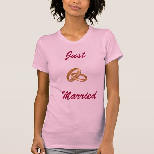 Just Married - Trouwringen T-shirt (Voorkant)