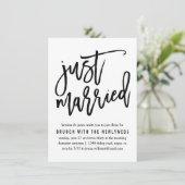 Just Married | Uitnodiging voor postweddenschappen (Staand voorkant)