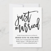 Just Married | Uitnodiging voor postweddenschappen (Voorkant)