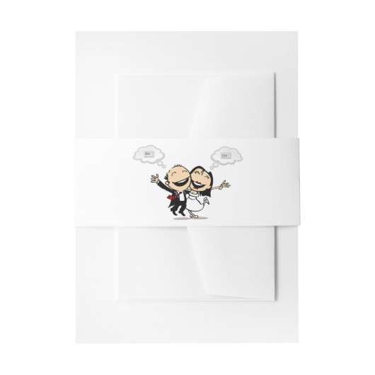 Just married uitnodigingen wikkel (Voorkant Voorbeeld)