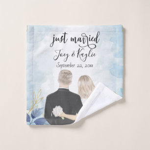 Just Married Uitzicht voor paren achteraan Art C Washandje