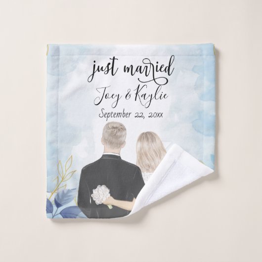 Just Married | Uitzicht voor paren achteraan Art C Washandje (Wasdoekje)