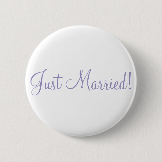 Just Married! Violet Tulip Wedding Buttons (Voorkant)