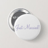 Just Married! Violet Tulip Wedding Buttons (Voorkant /achterkant)