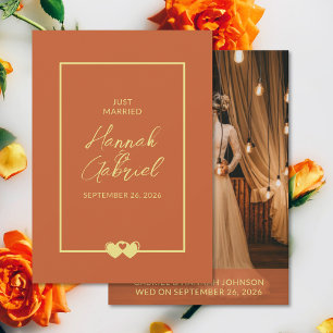 Just Married Voeg foto bruiloft aankondiging Kaart