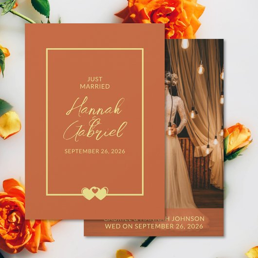 Just Married Voeg foto bruiloft aankondiging Kaart