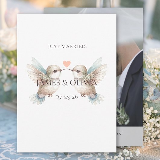 Just Married Voeg foto bruiloft aankondiging toe