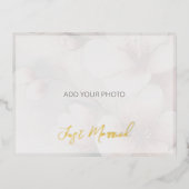 Just Married Wedding Aankondiging Folie Briefkaart (Voorkant)