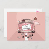 Just Married Wedding Aankondiging Liefde Briefkaar (Voorkant / Achterkant)