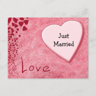 Just Married Wedding Aankondiging Liefde Briefkaar