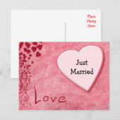 Just Married Wedding Aankondiging Liefde Briefkaar (Voorkant / Achterkant)