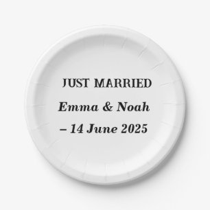 Just Married Wedding Borden – Aangepaste naam & da Papieren Bordje
