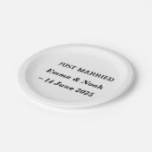 Just Married Wedding Borden – Aangepaste naam & da Papieren Bordje (Gekanteld)