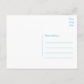 Just Married Wedding Car Blue Wedding aangekondigd Aankondigingskaart (Achterkant)