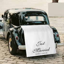 Just Married Wedding Date Fabric Car Banner Sign Wandkleed