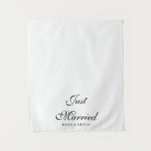 Just Married Wedding Date Fabric Car Banner Sign Wandkleed (Voorkant)