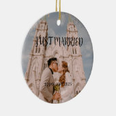 Just Married Wedding Favoriet Ornament Gift Foto (Rechts)