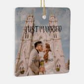 Just Married Wedding Favoriet Ornament Gift Foto (Rechts)