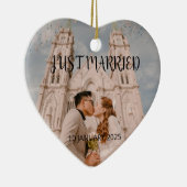Just Married Wedding Favoriet Ornament Gift Foto (Rechts)