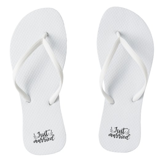 Just Married Wedding Marriage Slippers Teenslippers (Voetbed)