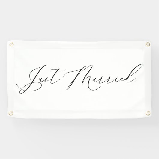 Just Married Wedding Send-off Car Banner Sign (Horizontaal)