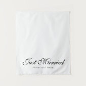 Just Married Wedding Text Fabric Car Banner Sign Wandkleed (Voorkant)