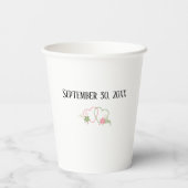 Just Married with Bride & Groom Names Wedding Date Papieren Bekers (Achterkant)