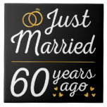 Just Marriott 60 Years Ago II Tegeltje<br><div class="desc">Designkeuken, perfect voor anyone who's been married for 60 years and to a wedding vow renewal ceremony. It makes a great matching outfit for coupons! 'Just Marriott 60 Years Ago' quote for a koppel who got married 60 years ago or a koppel renewing wedding vows on their wedding verjaarary. Is...</div>