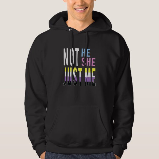 Just Me Nonbinary Flag Enby Genderqueer Non Binary Hoodie (Voorkant)