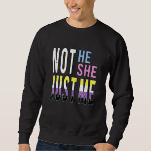 Just Me Nonbinary Flag Enby Genderqueer Non Binary Trui