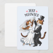 Just Meowied Pasgetrouwde Koppels Kat Grappige Bru Feestdagenkaart (Voorkant / Achterkant)