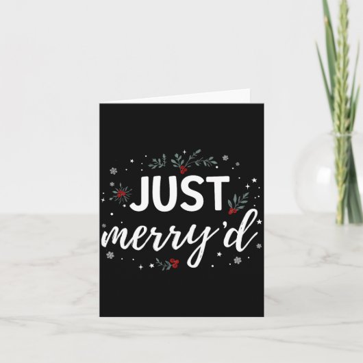 Just Merry'd Matching Christmas Wedding Party Marr Kaart (Voorkant)