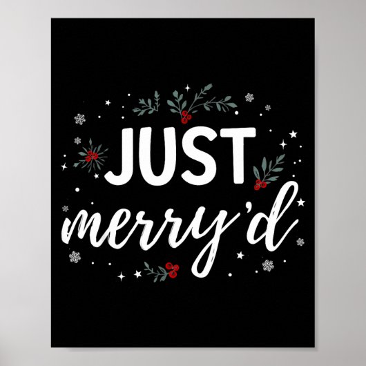 Just Merry'd Matching Christmas Wedding Party Marr Poster (Voorkant)
