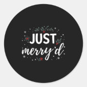 Just Merry'd Matching Christmas Wedding Party Marr Ronde Sticker (Voorkant)