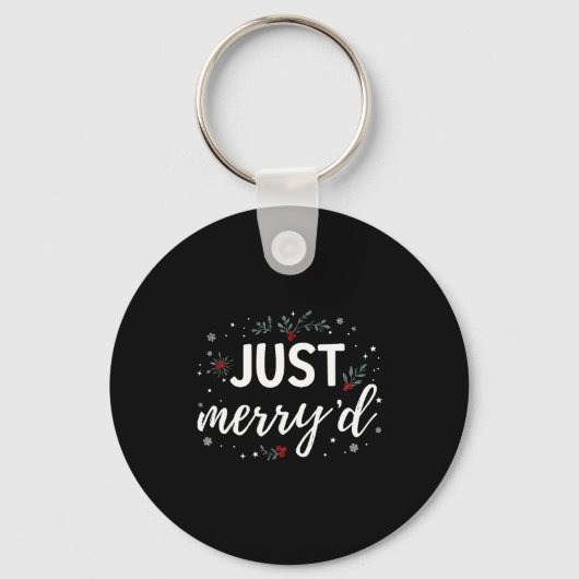 Just Merry'd Matching Christmas Wedding Party Marr Sleutelhanger (Voorkant)