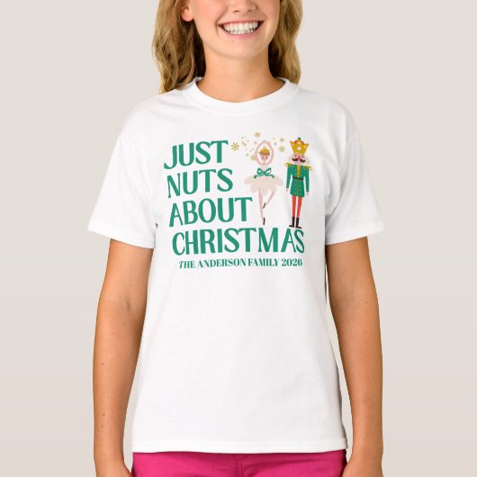 Just Nuts About Christmas Nutcracker Ballerina  T-shirt (Voorkant)