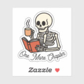 Just One More Chapter Book Lover Bookish Skeleton Sticker (Vel)