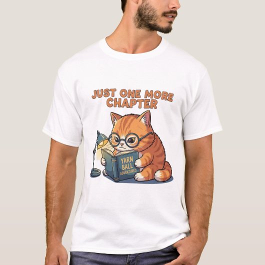Just One More Chapter Cat Book Lover T-Shirt (Voorkant)