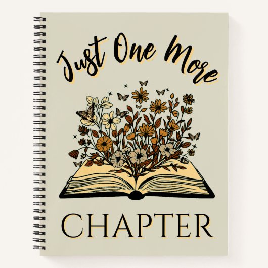 Just One More Chapter - Floral Book Lover -Bookish Notitieboek (Voorkant)