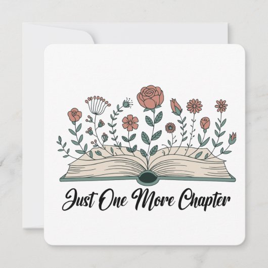 Just One More Chapter – Floral Book Lover Kaart (Voorkant)