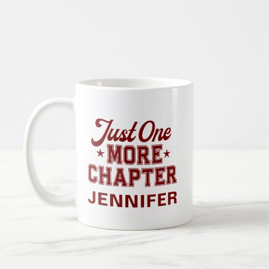 Just One More Chapter Mug Maroon Bookworm Koffiemok (Links)