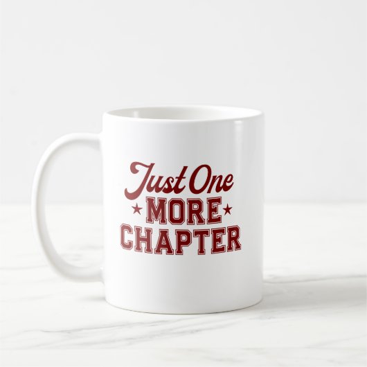 Just One More Chapter Mug Maroon Bookworm Koffiemok (Links)