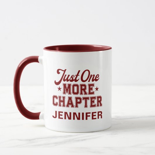 Just One More Chapter Mug Maroon Bookworm Mok (Links)