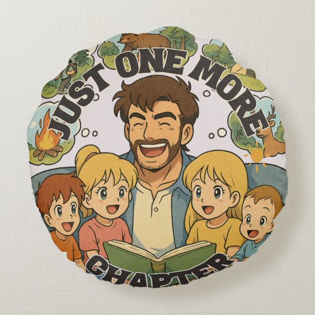 Just One More Chapter Throw Pillow Rond Kussen (Achterkant)