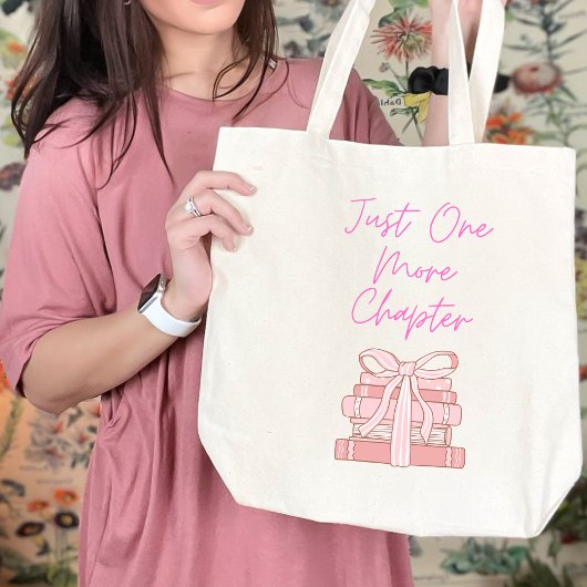 Just one more chapter tote bag gift book lover