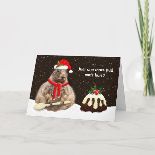 Just One More Pud-Kaart (bijschrift/bericht aanpas Feestdagen Kaart (Voorkant)