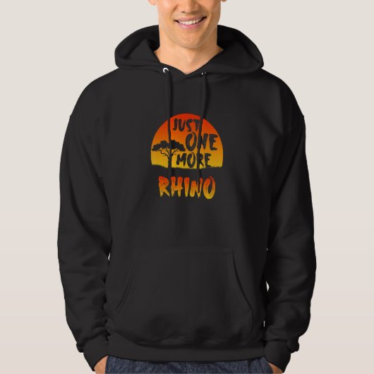 Just One More Rhino Inspirational Endangered Anima Hoodie (Voorkant)