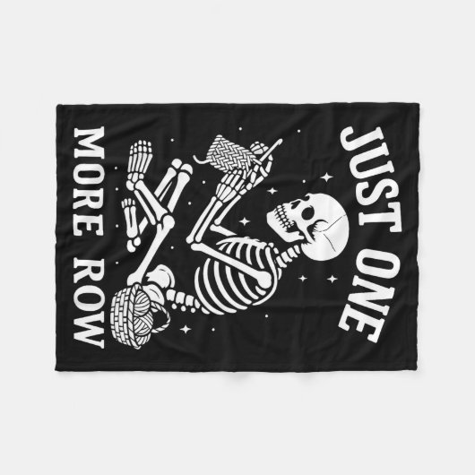 Just One More Row Crochet Skeleton Crocheting Knit Fleece Deken (Voorkant (Horizontaal))